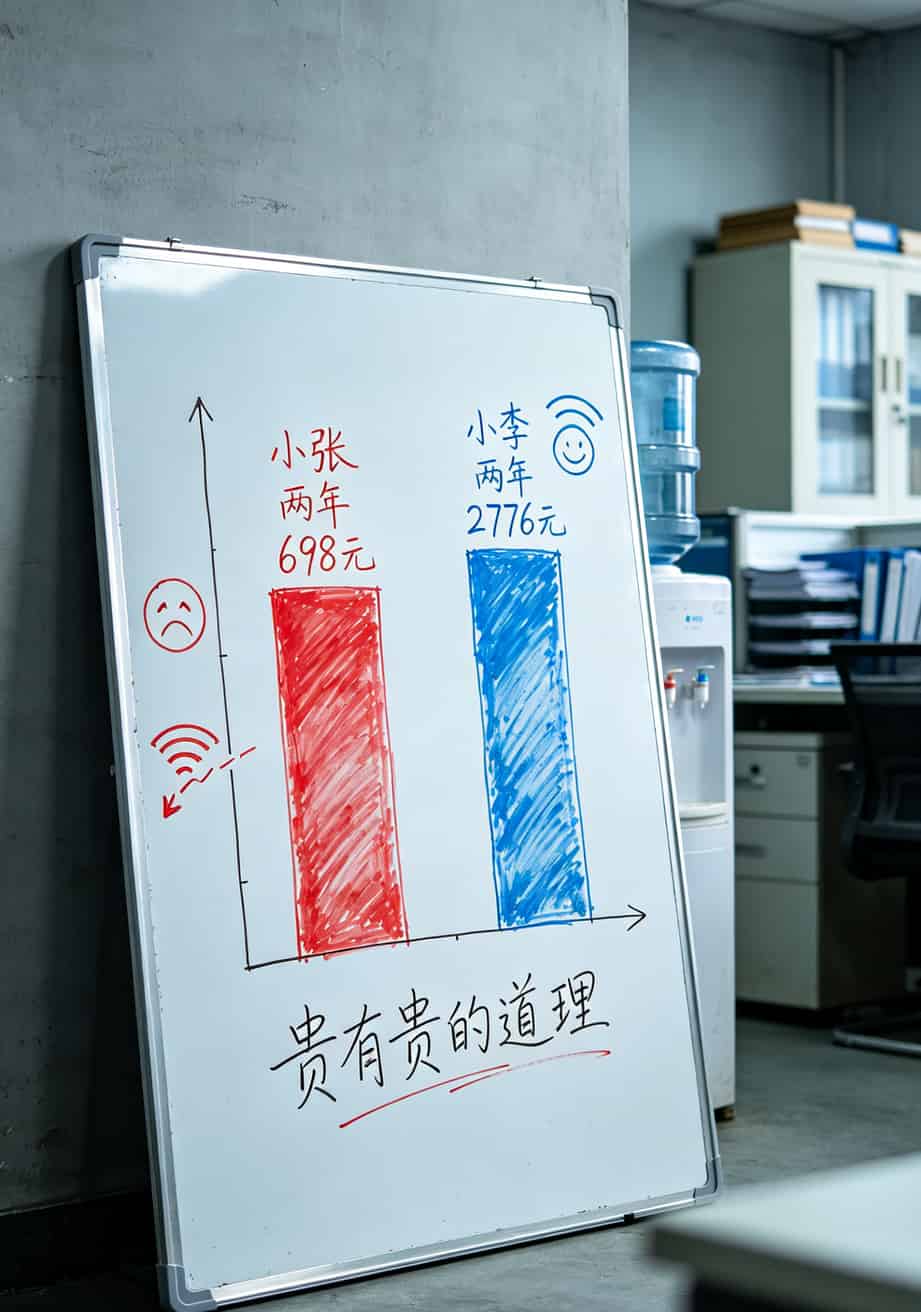 办理什么流量卡才不踩坑?我自己交了两年学费,总结出这7条 两年总成本对比图表,小张698元vs小李2776元