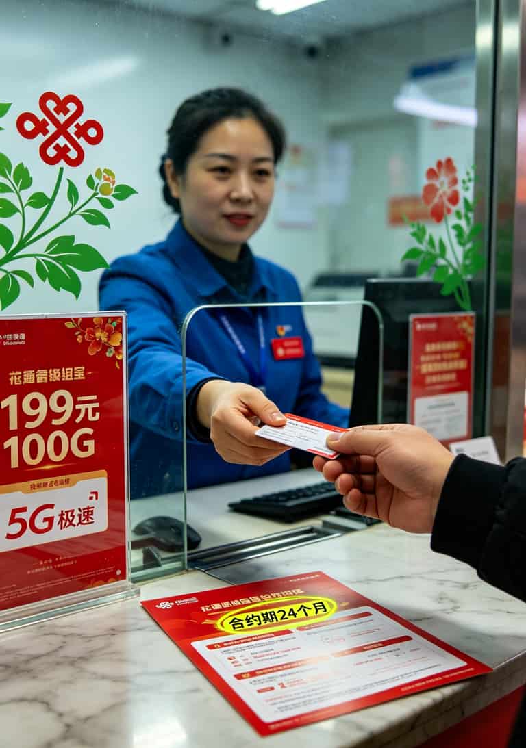 华为随身WiFi到底配哪张流量卡最省钱?我换了11张卡实测告诉你答案 运营商营业厅办卡场景示意图