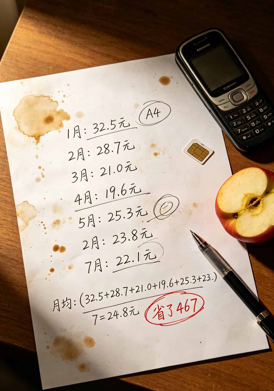包年卡纯流量上网卡不限量不限速,我用了七个月后悔没早办!19元192G京东自营真实账单 七个月流量账单汇总,月均24.8元,总节省467元