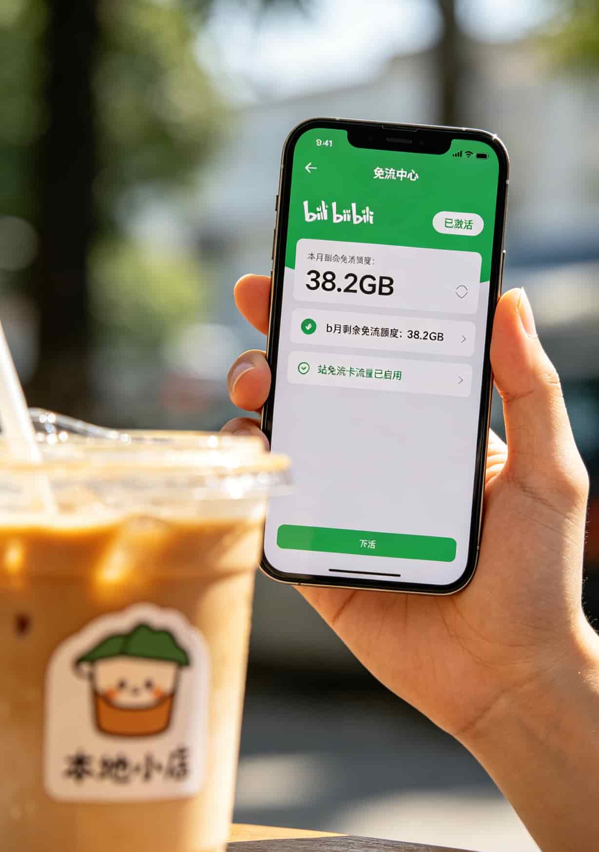 B站免流中心界面，显示已激活状态