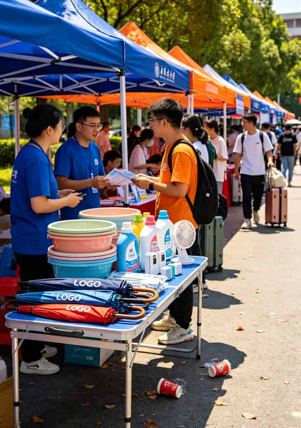 办了17张卡才敢说:学生选高速大流量卡别看广告,这3条坑我全踩过 校园开学季运营商促销摊位实拍