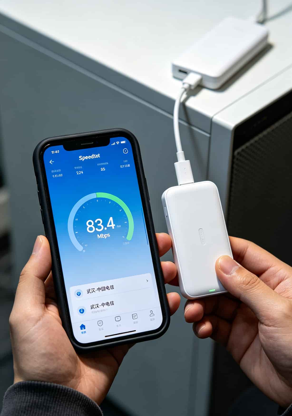 我买过7台随身WiFi,退了5台,2000g流量卡到底值不值?一个武汉布展人的大实话 随身WiFi设备测速显示80Mbps的手机截图