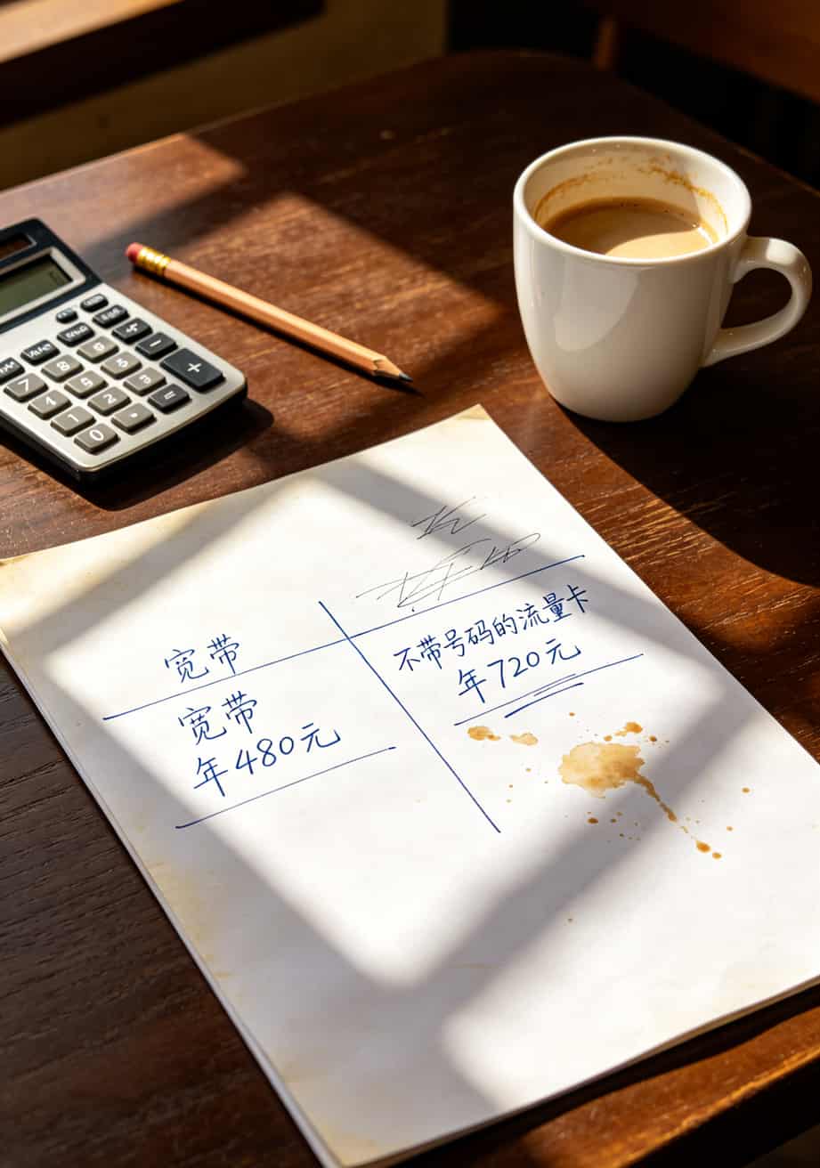 “不带号码的流量卡”千万别瞎买!我踩了五个坑才敢把大实话告诉你 宽带费用和流量卡费用对比表格