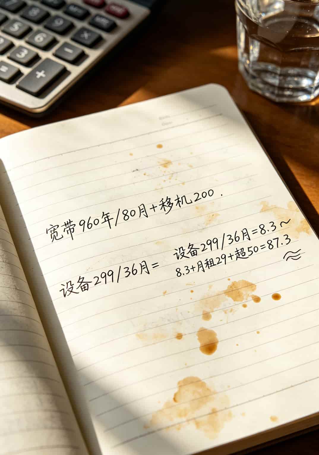 跑了半个月实测:中兴随身WiFi配上“超出流量1元1g的流量卡”,到底值不值? 宽带与随身WiFi每月成本对比表格