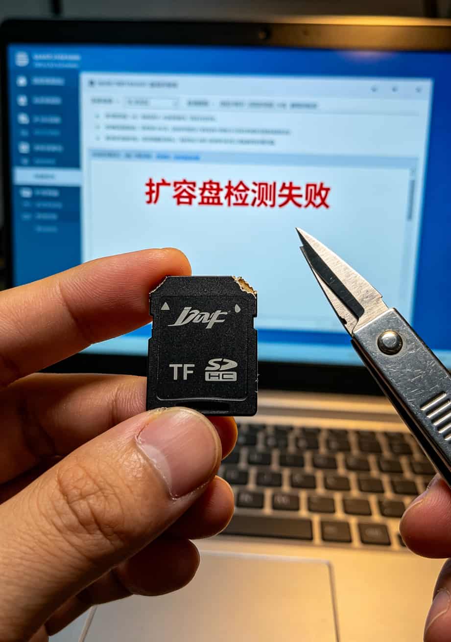 19元的wifi流量卡,是捡漏还是掉坑?我测了8张,说句大实话 一张被剪掉角的TF卡,卡面印刷模糊,典型扩容卡特征