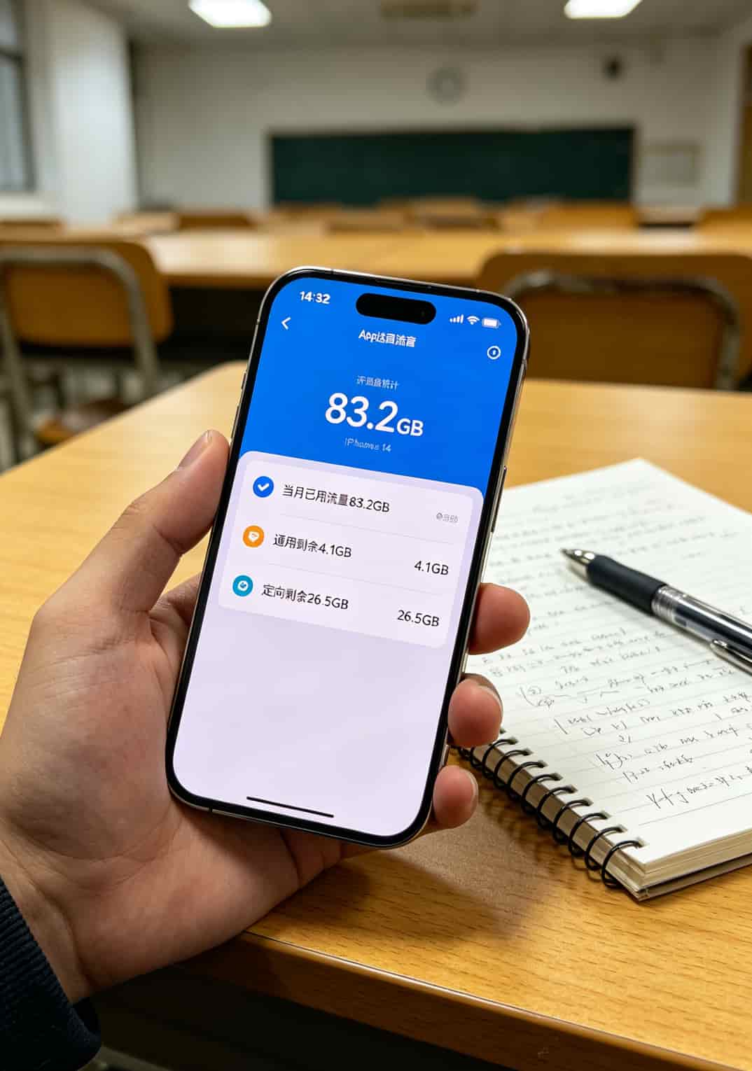 一张流量卡省出两双球鞋?电信29元超级流量卡免费办理实测+避坑 手机流量统计截图,显示已用83G,通用剩余4G