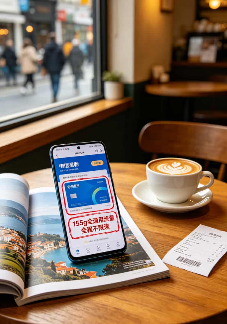 155g流量卡到底坑在哪?我亏了1200块换来的随身WiFi实战手册 电信星驰卡套餐详情页截图,重点标注“全通用不限速”