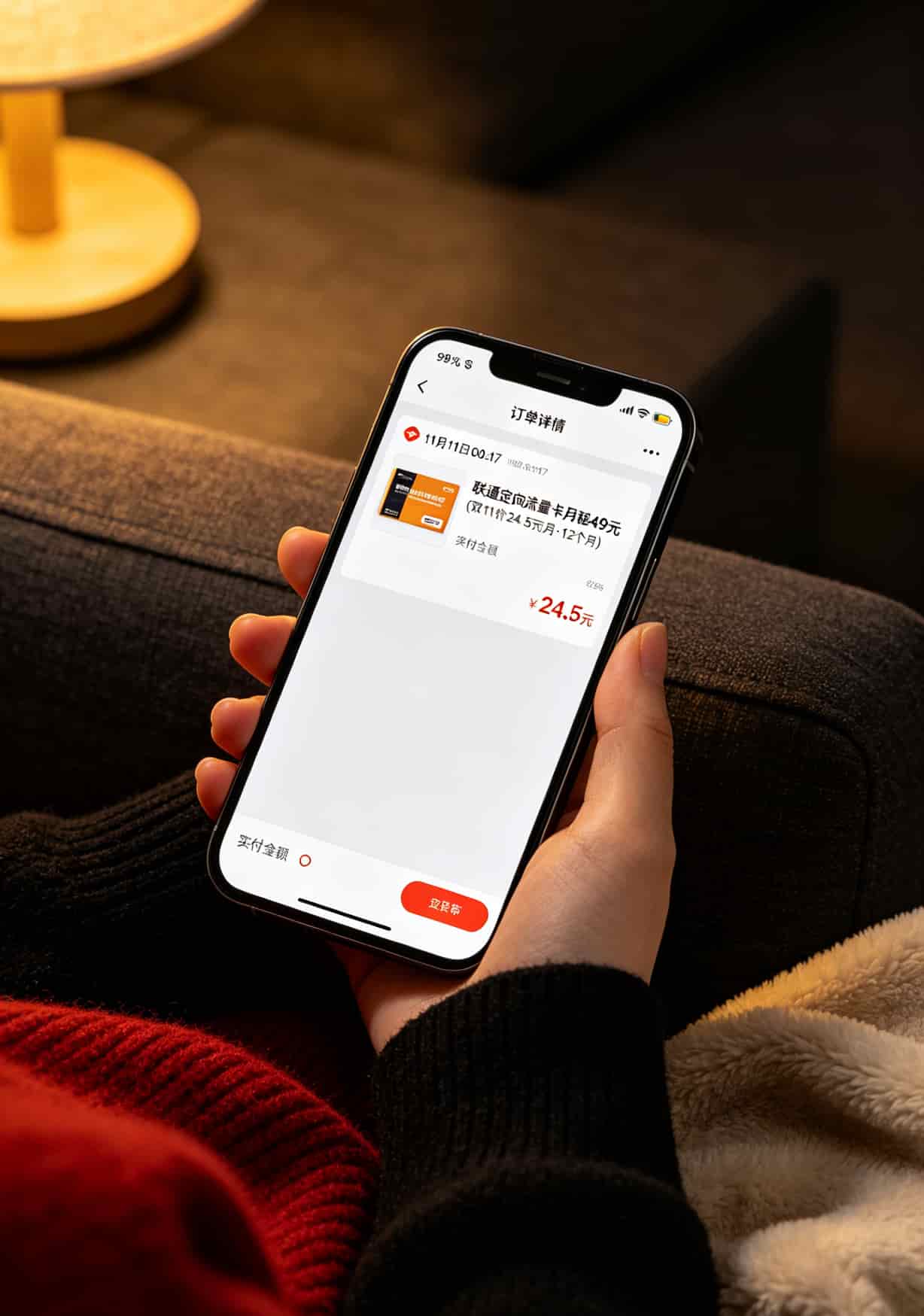 华为随身WiFi办卡三年踩坑实录:这样“办理定向流量卡”网速翻倍还省钱 手机截图显示双11抢购的24.5元套餐订单