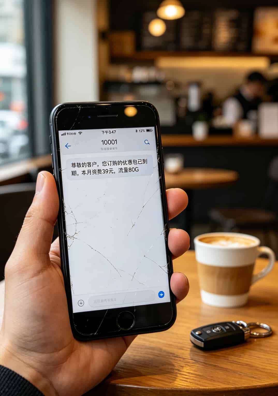 19元大流量卡套餐,我用了三个月亏了50块,这些坑你别再踩了 手机短信截图显示优惠包到期提醒,资费变更为39元