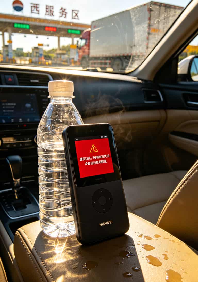 三年换了四张“打开流量卡”,华为随身WiFi到底是不是智商税?答案戳这里 设备因高温保护而显示温度过高的屏幕提示