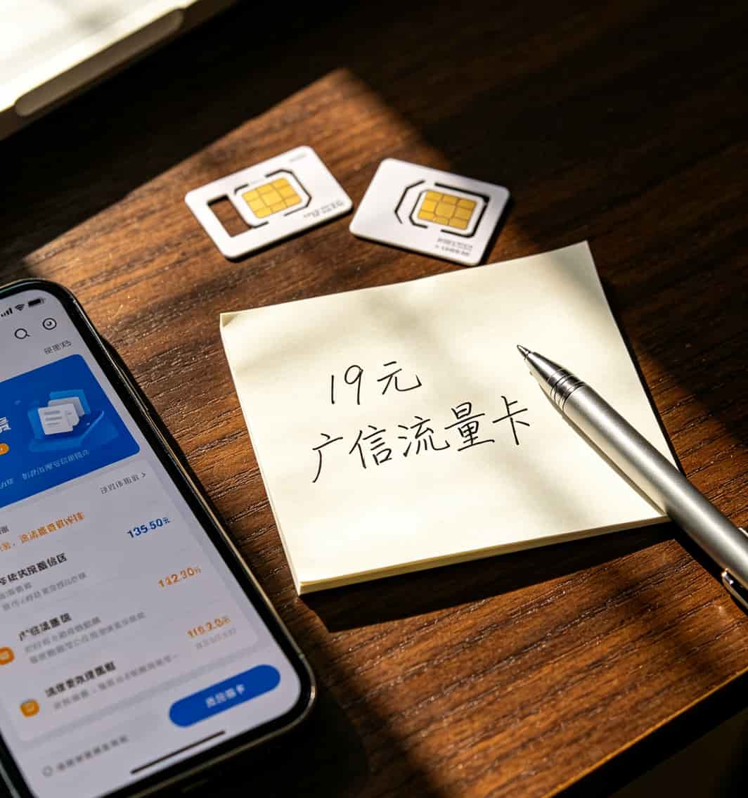 19块流量卡千万别闭眼买!我测了十几张,广信流量卡能不能办看这4点就够了 19元流量卡和广信流量卡的对比表格封面图