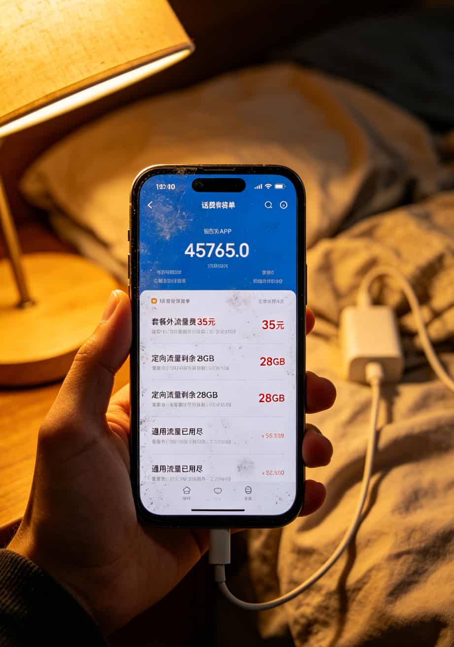 开通流量卡两年花了701?我算完这笔账,你再决定办不办 手机话费账单截图,显示定向流量和套餐外资费