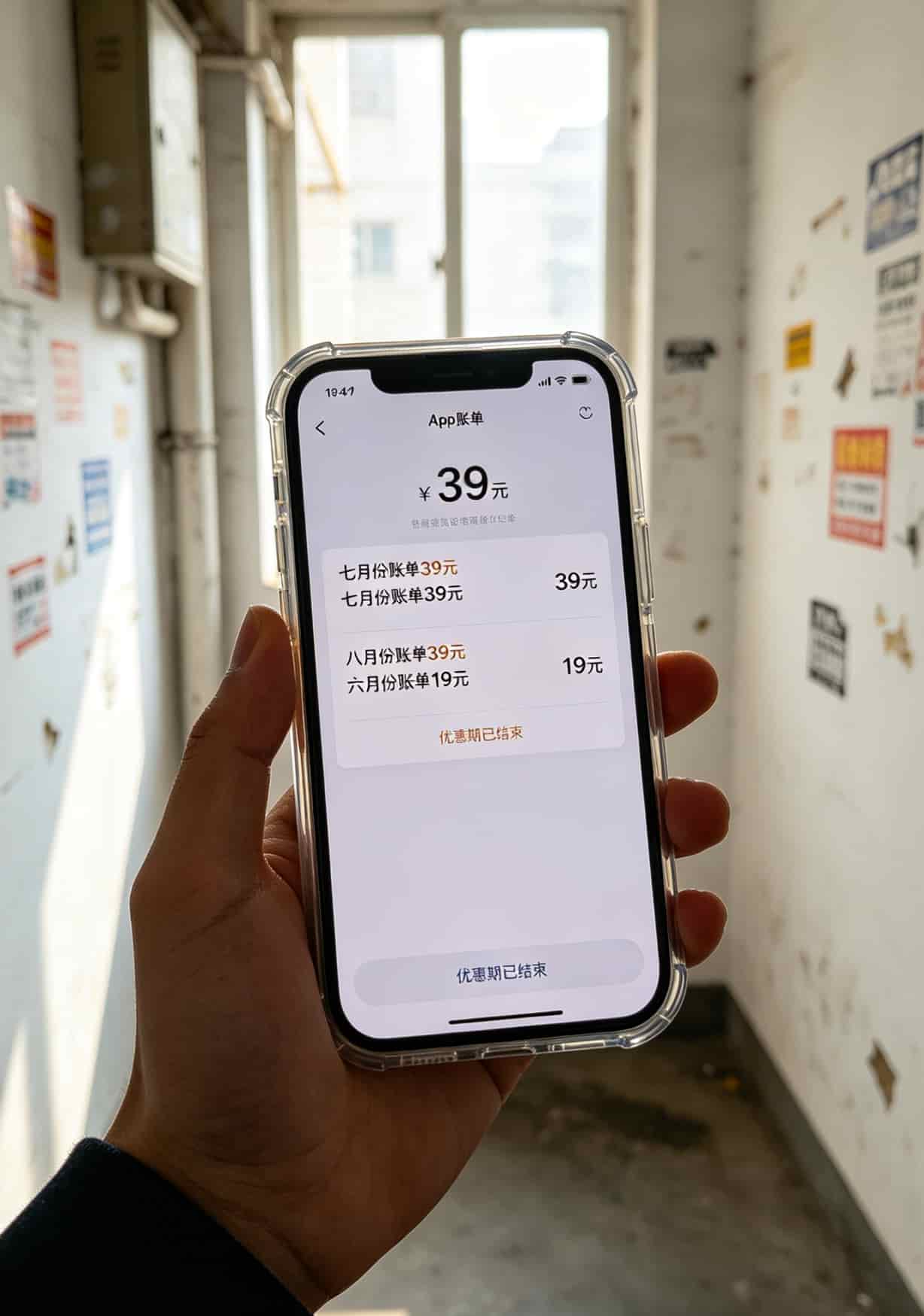 19元大流量卡套餐,我用了三个月亏了50块,这些坑你别再踩了 手机账单截图,显示连续两个月扣费39元