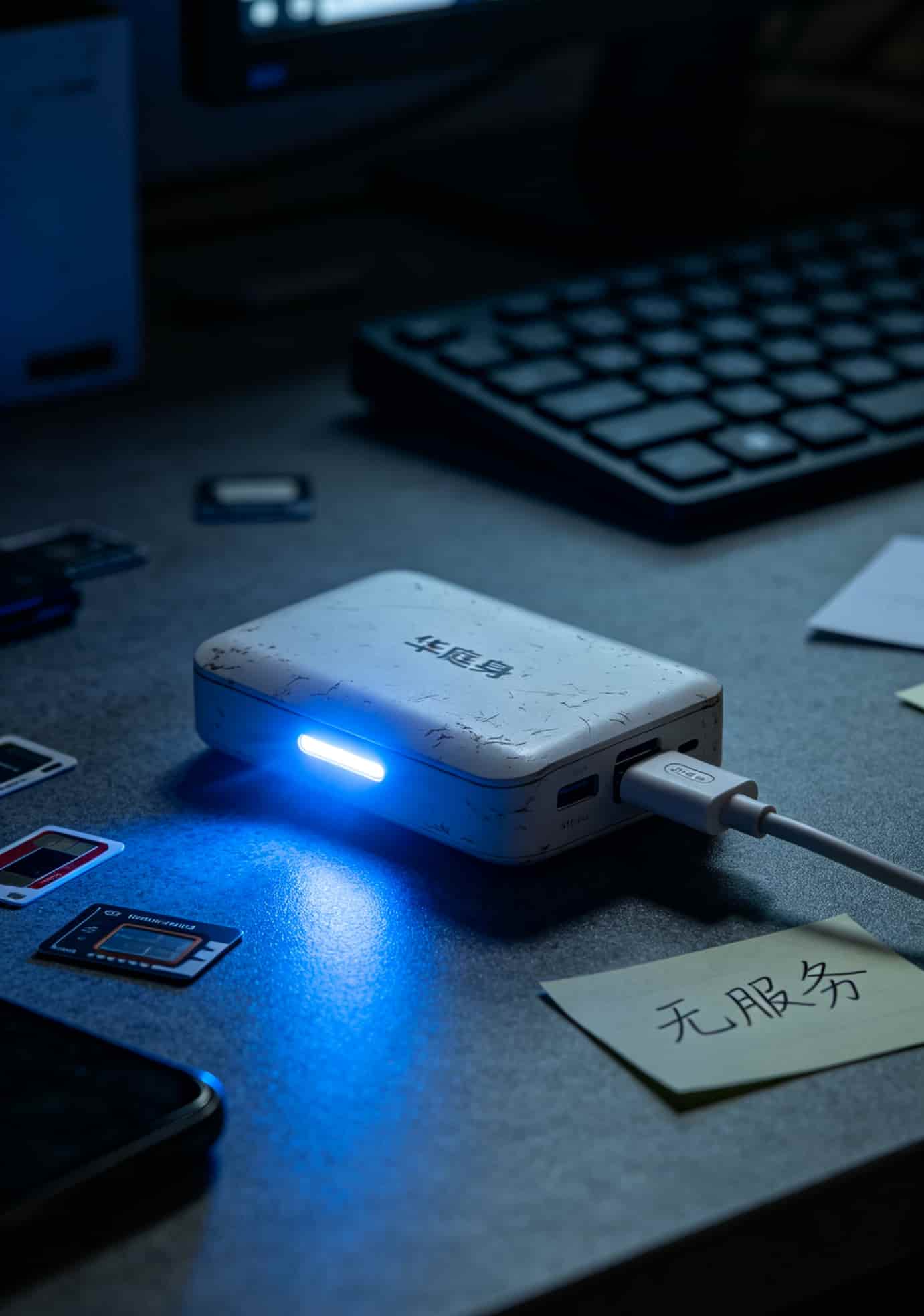 华庭随身WiFi闪蓝灯故障实拍