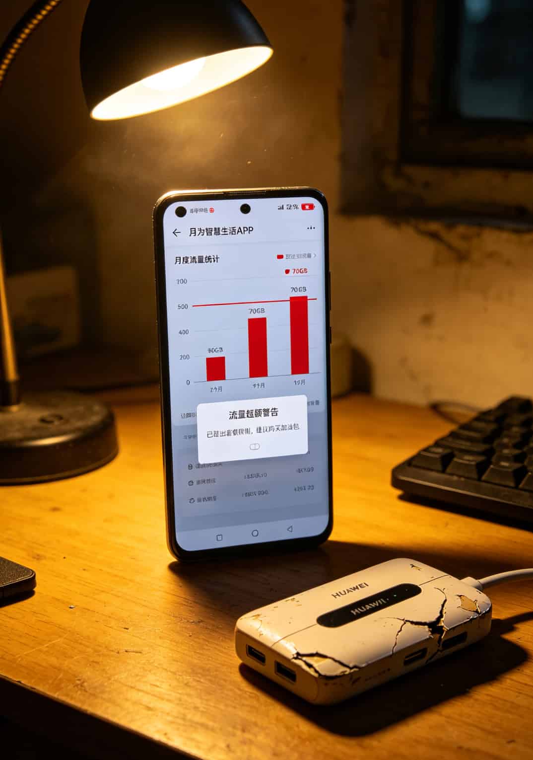 一张29块的电信流量卡,我把华为5G随身WiFi的网速和钱都玩明白了 华为随身WiFi月度流量使用统计图表