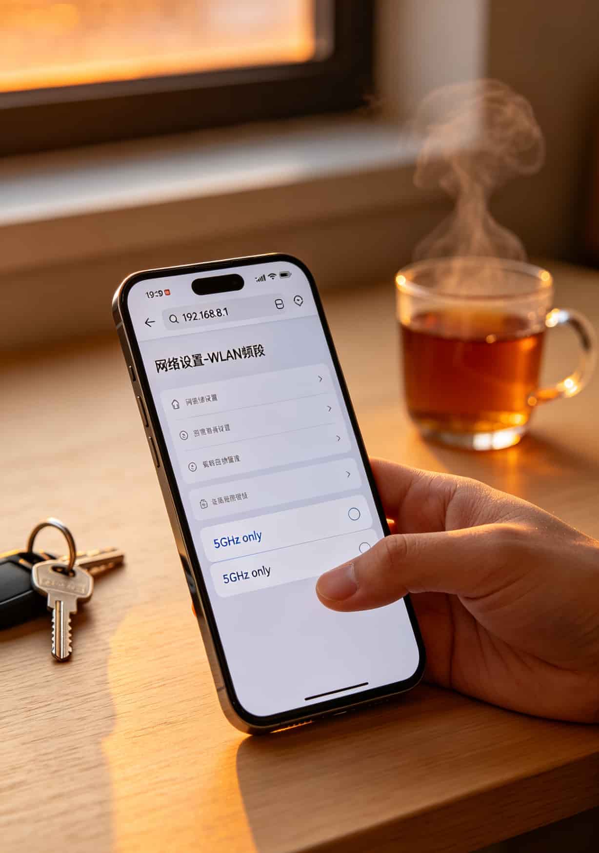 华为随身WiFi配啥流量卡?**29100g流量卡**避坑实测,从2Mbps提到15Mbps我只换了张卡 华为随身WiFi管理后台切换5GHz频段的界面截图
