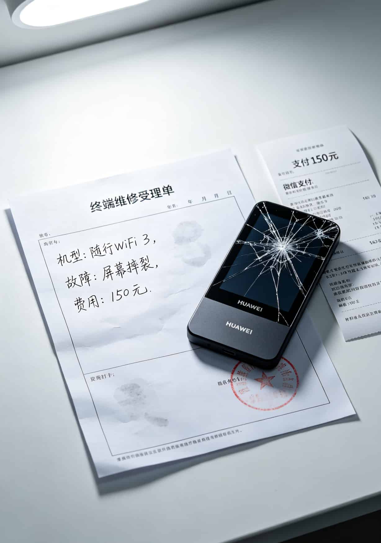 华为售后维修随身WiFi的工单示意