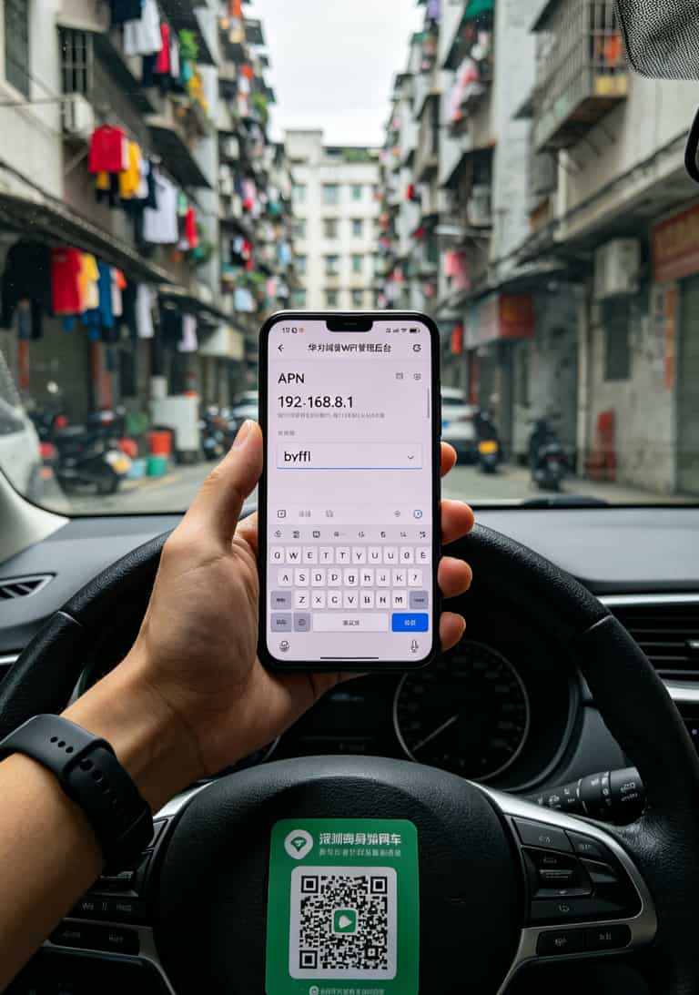华为随身WiFi电源灯一直闪?我跑网约车试了5张卡,就白象方便面流量卡治好了 华为随身WiFi管理后台APN配置界面截图