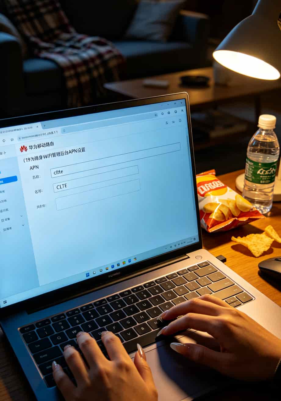华为USB随身WiFi用电信比较便宜的流量卡3年实测:省了1800块,值得买吗? 华为随身WiFi后台APN设置界面