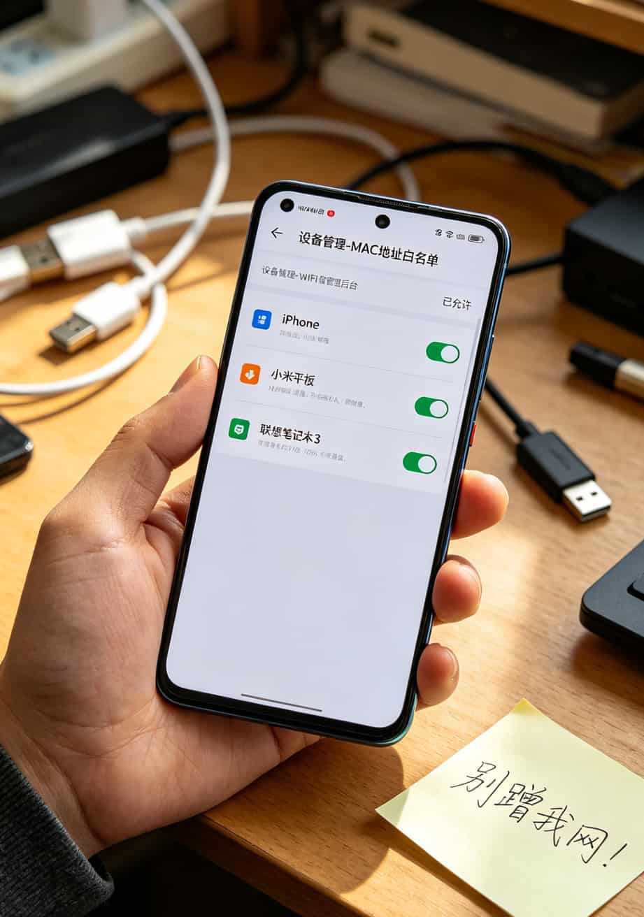 华为随身WiFi配啥流量卡?**29100g流量卡**避坑实测,从2Mbps提到15Mbps我只换了张卡 华为随身WiFi管理后台MAC地址白名单设置页面