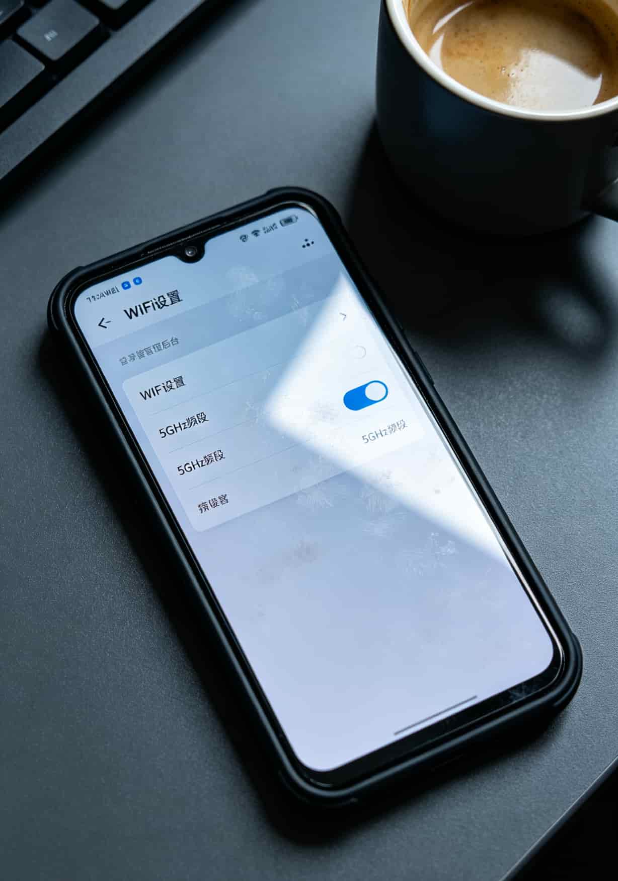 一张8元移动月租流量卡,让我的华为随身WiFi从龟速变高铁 华为随身WiFi后台管理界面截图,显示5GHz频段设置