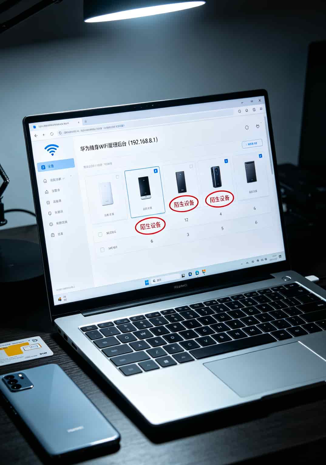 华为随身WiFi后台管理页面显示连了多台设备