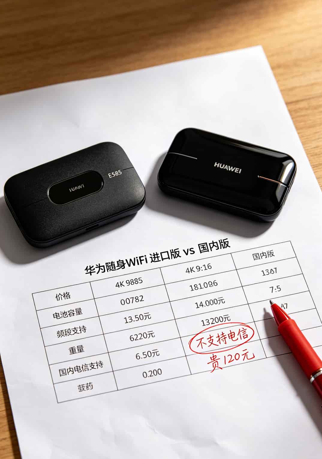 黄灯限速密码全忘?华为随身WiFi配29元30g流量卡,我折腾两年踩坑总结 华为随身WiFi进口版与国内版参数对比表