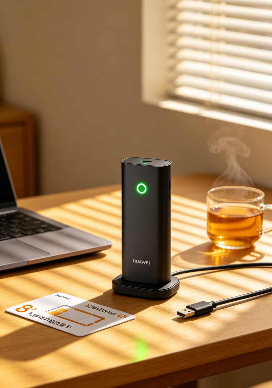 一张8元移动月租流量卡,让我的华为随身WiFi从龟速变高铁 设置完成后的华为随身WiFi正常工作状态
