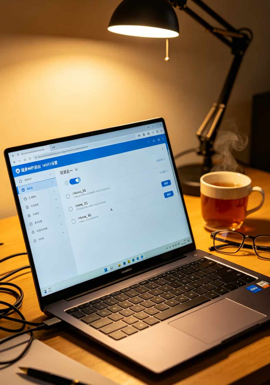 华为随身WiFi管理后台的双频设置界面