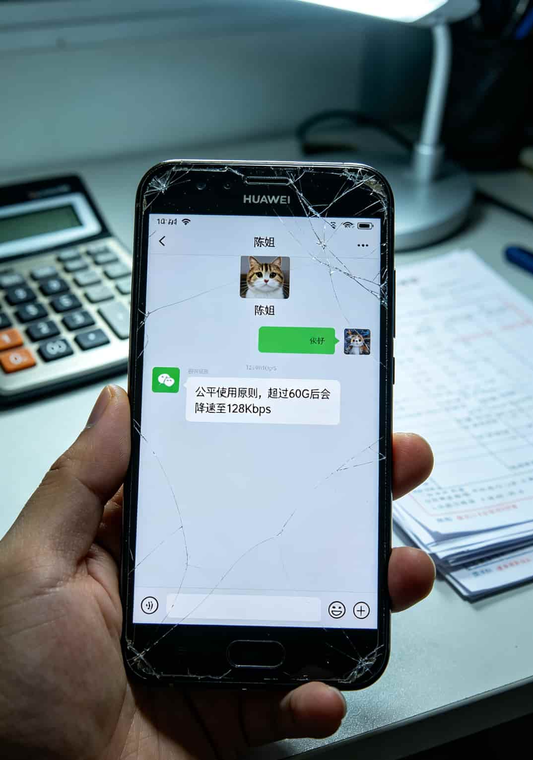 手机收到中兴公众号推送“当前设备已使用3.0GB流量”的提醒截图