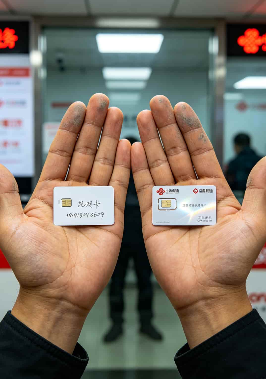华为5G随身WiFi配上500g大流量卡,真能省出一个月的烟钱?我折腾三年告诉你答案 物联卡与正规手机卡外观对比标注图
