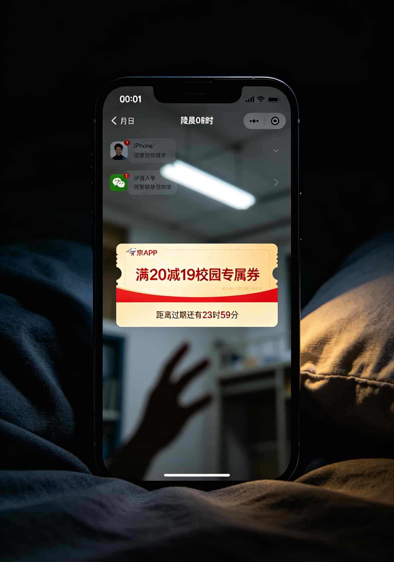办了张电信500g流量卡上网,结果京东校园卡这破充值系统差点让我多花两百块 京东校园卡“满20减19”优惠券领取成功页面截图