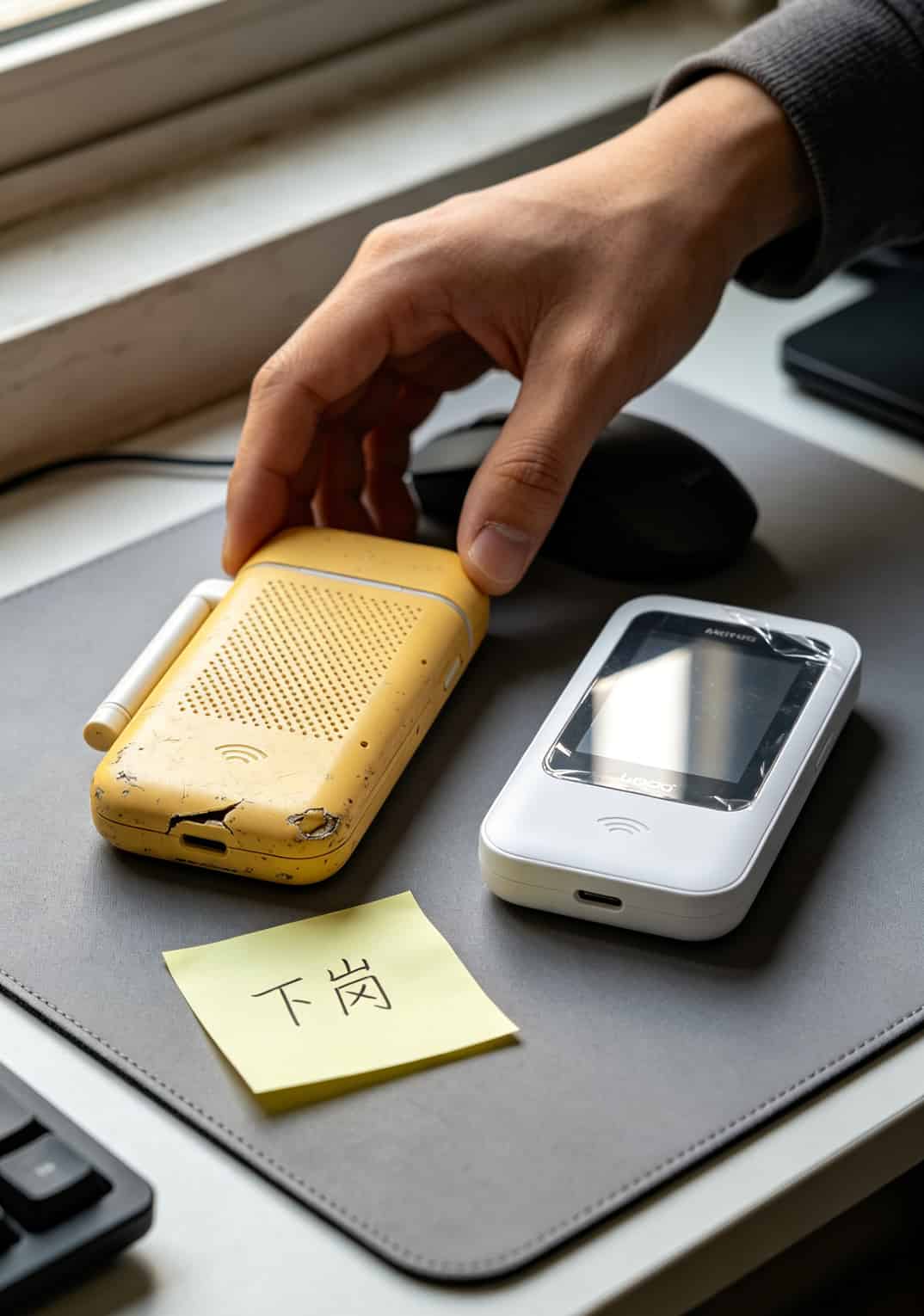 办了电信流量卡,为啥随身WiFi还是卡?托运、辐射、套餐这些坑我替你踩过了 替换下来的旧随身WiFi和新设备的对比图