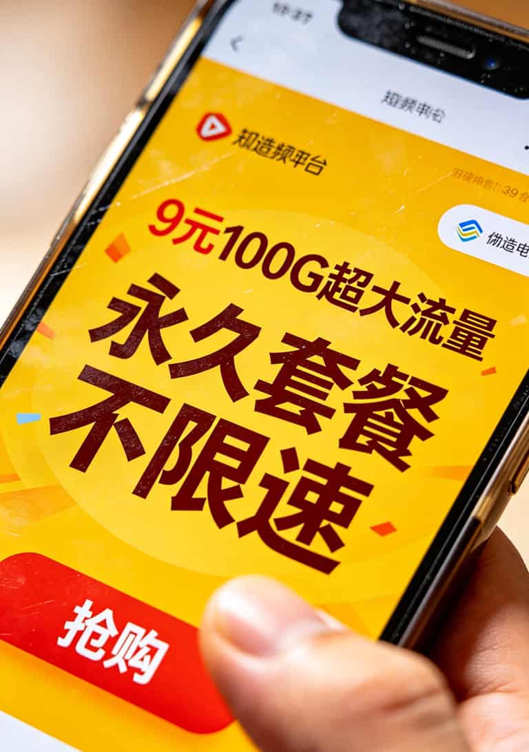 39元流量卡到底值不值?我折腾了半年,把实话全撂这儿了 9元超低价流量卡广告截图,红字标注“警惕陷阱”