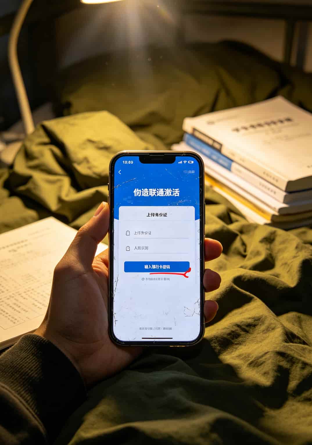 19块钱的联通流量卡套餐,我劝你别急着买(跑了三地营业厅的实话) 手机屏幕显示钓鱼网站的激活页面