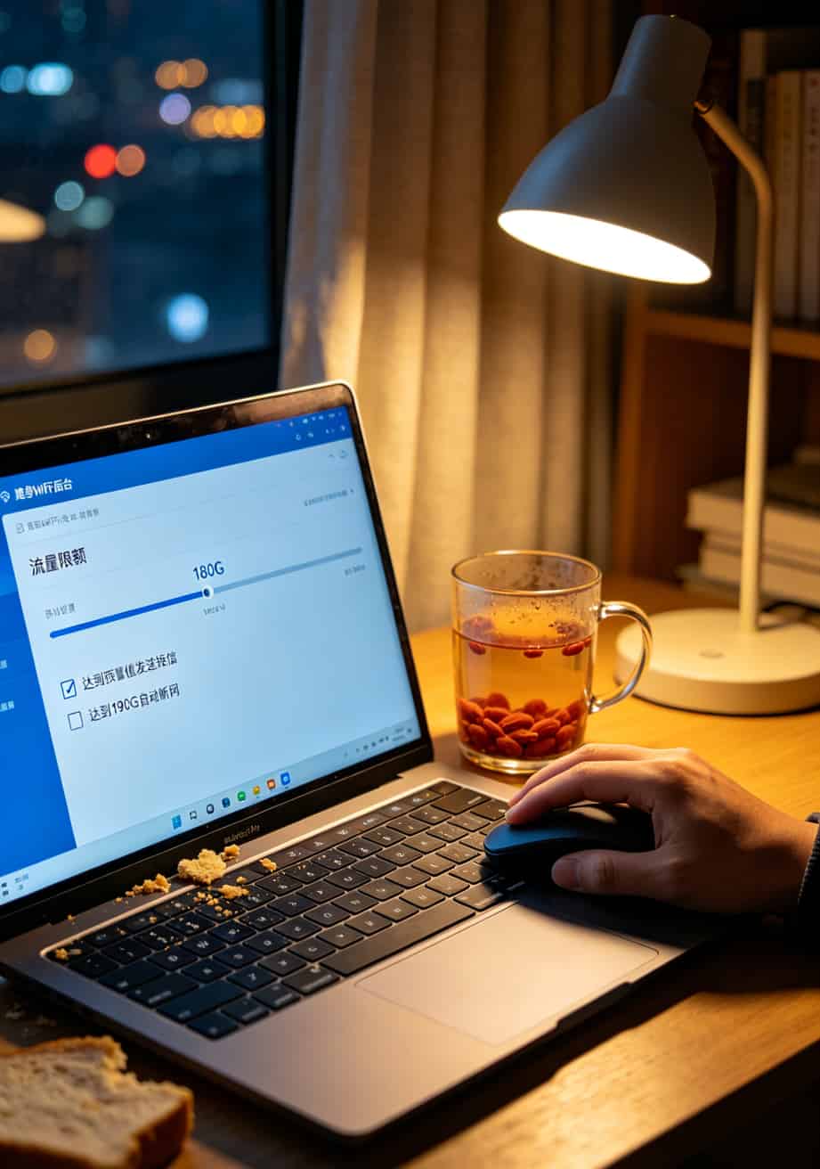 随身WiFi断网别硬扛!换张“超实惠流量卡”直接满血复活(华正易尚用户必看) 随身WiFi后台流量预警设置界面