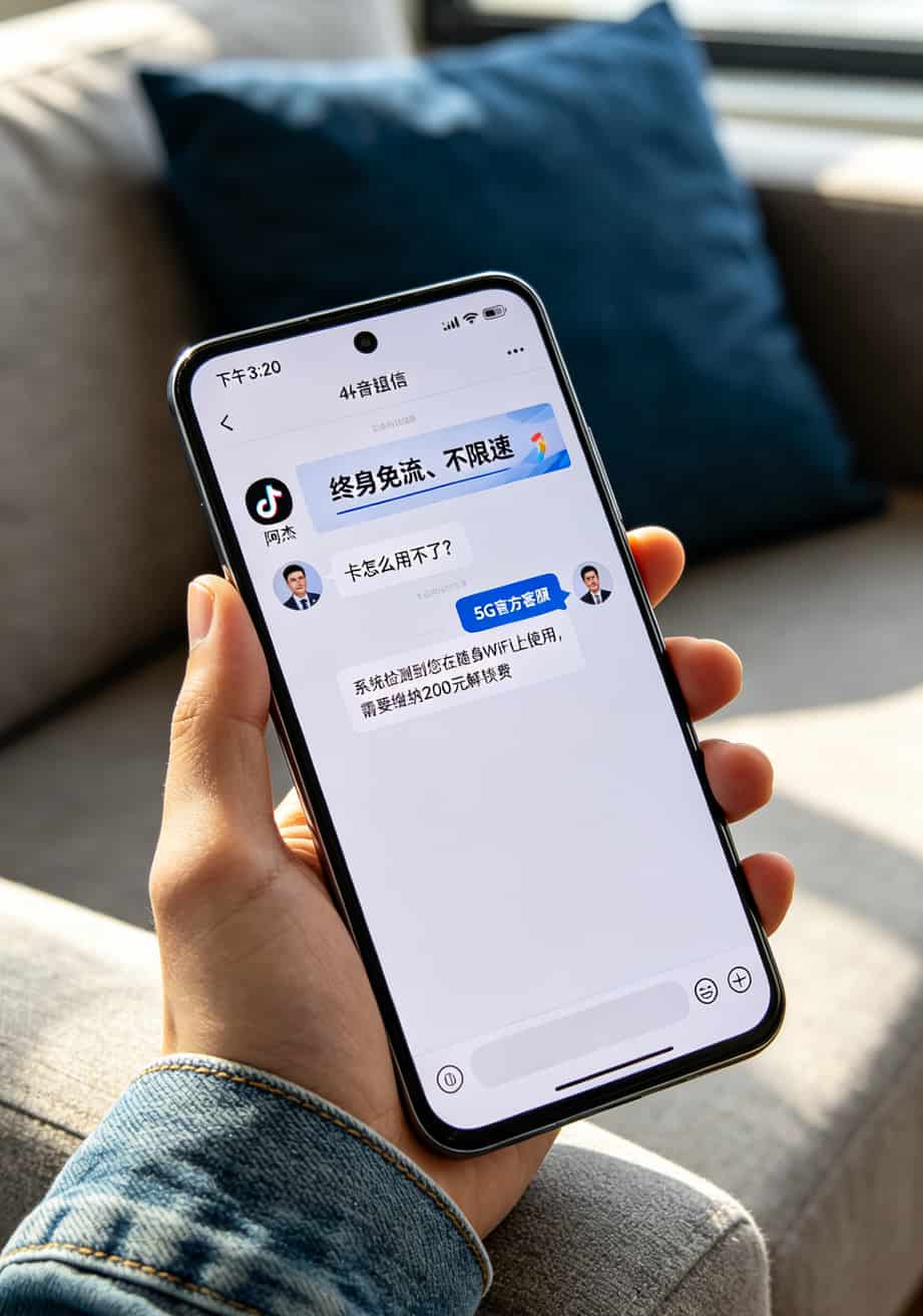 宝藏卡免流量app有哪些?我花了800块踩坑,总结出这张“免流不翻车”清单 直播间购买宝藏卡被骗的聊天记录截图