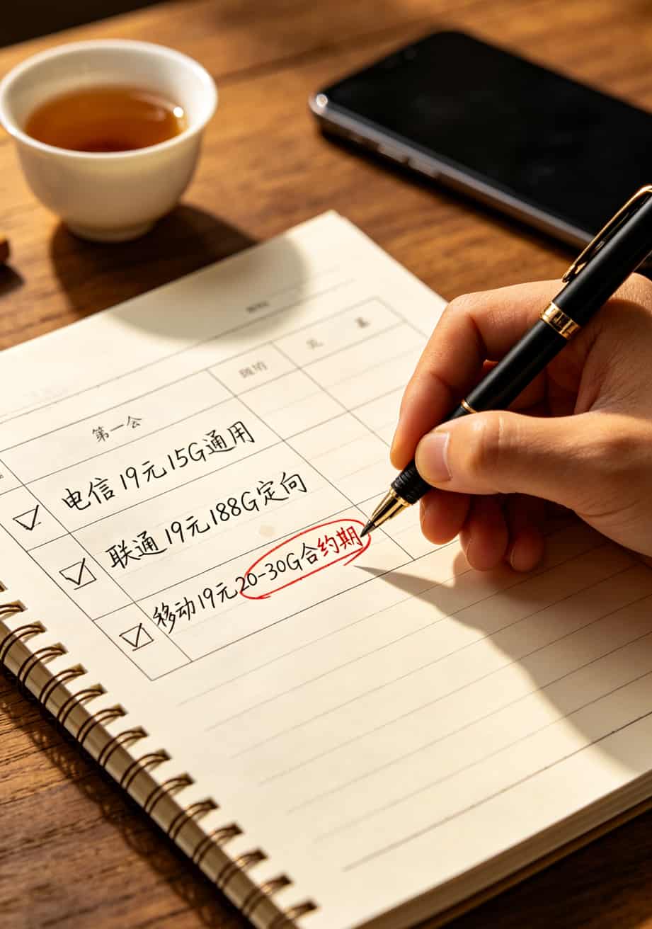 19块流量卡是坑人的吗?老张教你电信的卡怎么查流量,别等扣费了再哭 19元套餐对比表格,电信15G通用、联通188G定向、移动20-30G合约
