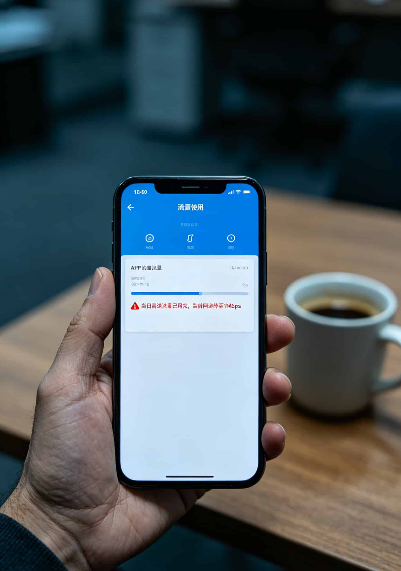 办了这么多流量卡,我彻底懂了:中兴随身WiFi想跑满速,90%靠这张卡 手机屏幕显示流量套餐限速提示的截图