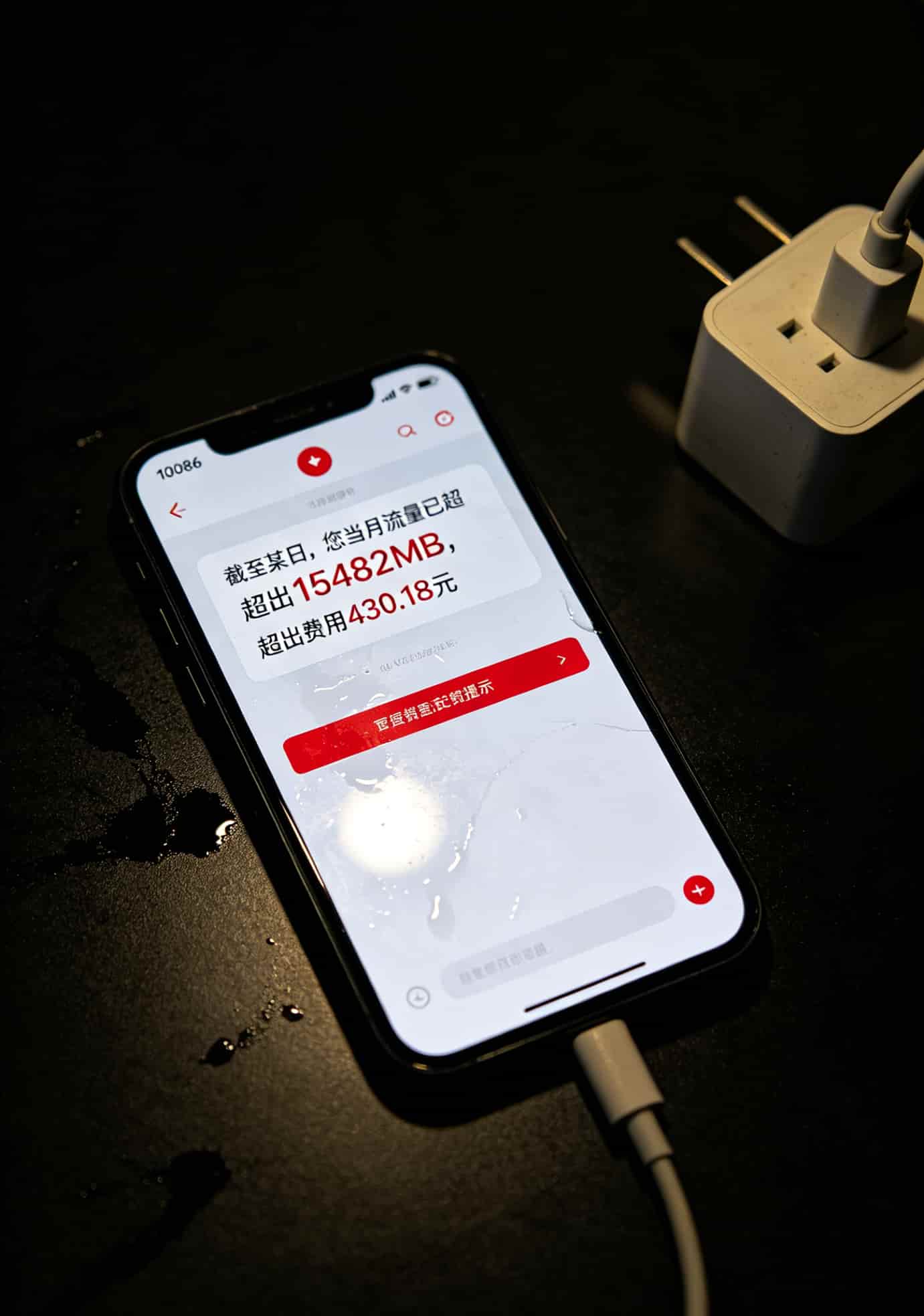 一张8元移动月租流量卡,让我的华为随身WiFi从龟速变高铁 流量欠费提醒短信的截图