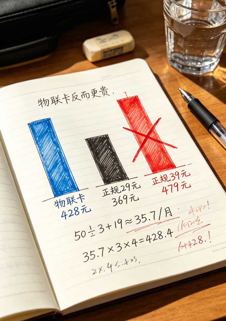 19块钱200G的流量卡是坑吗?我用三个月血泪史告诉你真相 三种套餐一年总花费对比柱状图