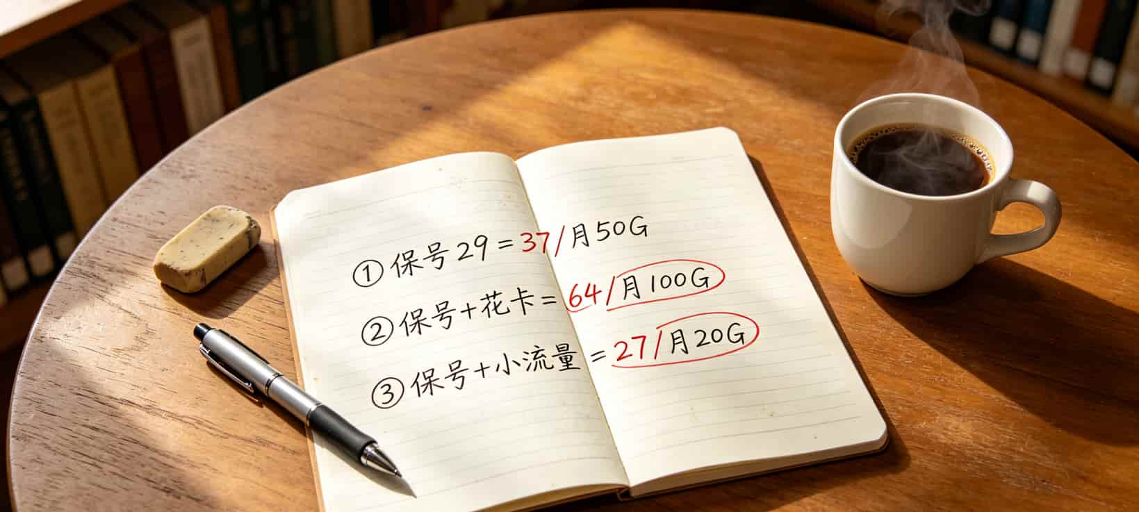 大学四年话费省出一部手机钱,“保号+流量卡”这路子我替你踩明白了 不同套餐组合对比简图,标注价格和流量