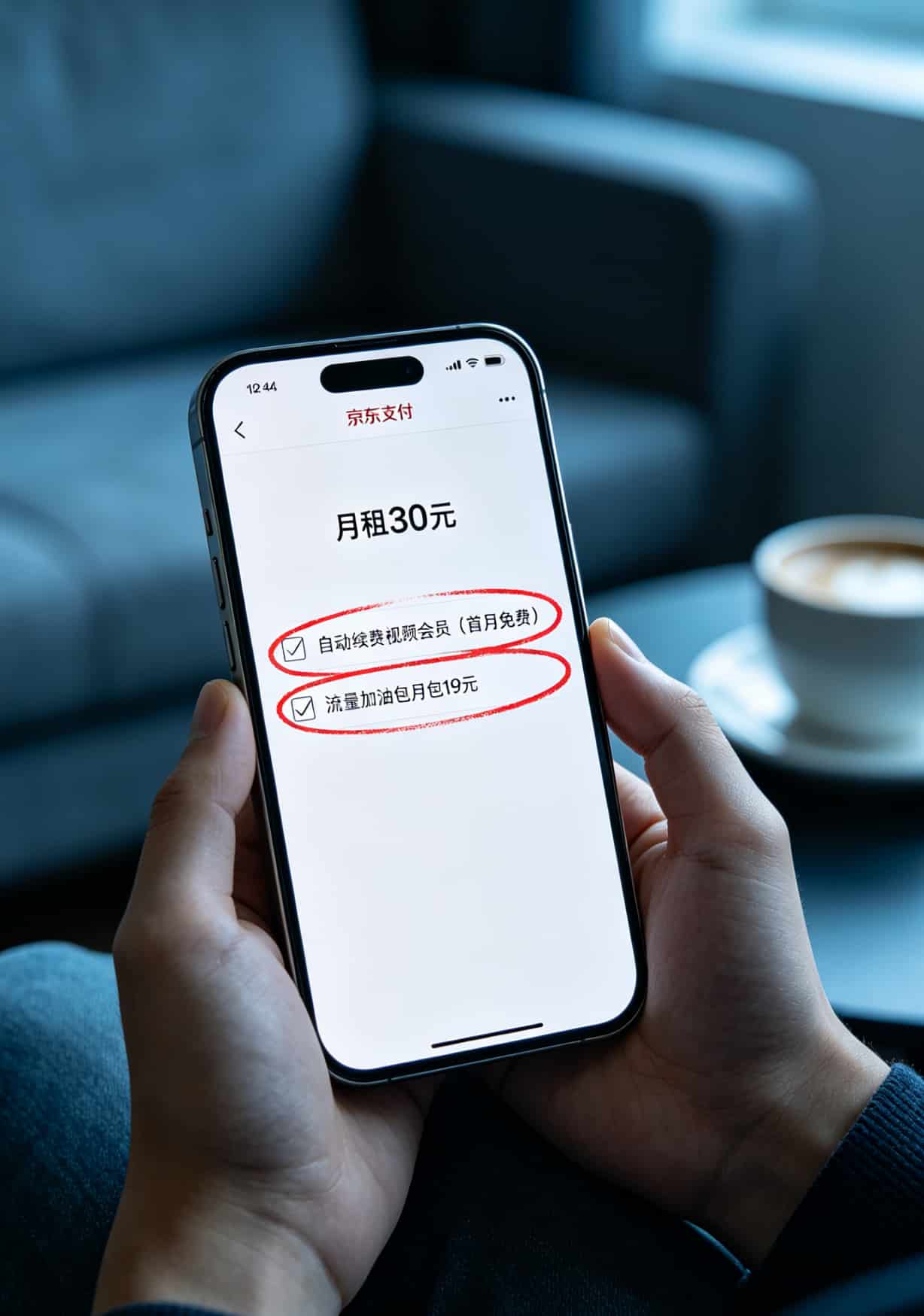 办了17张卡才敢说:学生选高速大流量卡别看广告,这3条坑我全踩过 支付页面默认勾选陷阱截图标注