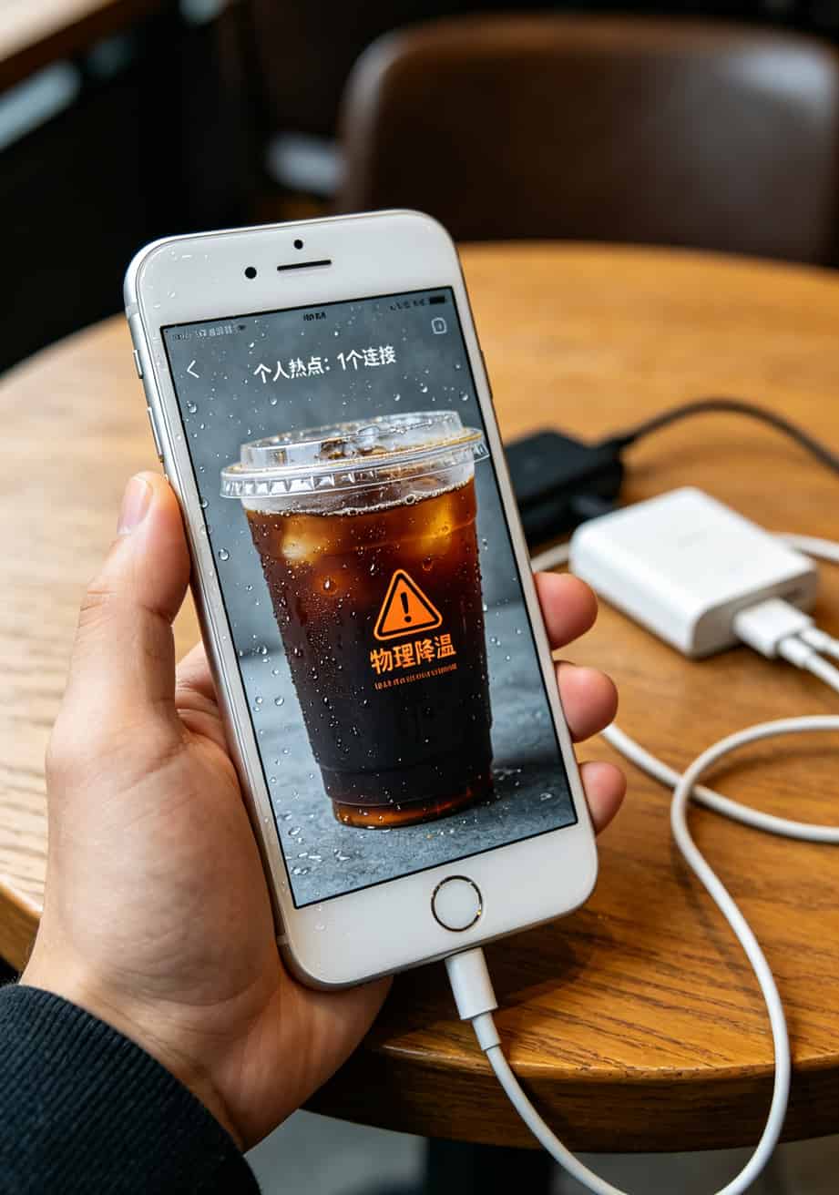亏了三千块才搞明白:华为随身WiFi配一张“不限地区的流量卡”,一年能省下一半网费 手机开热点发烫的示意图,对比随身WiFi正常使用的场景