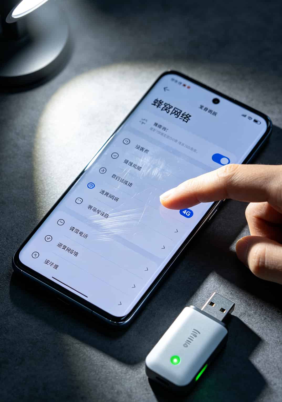 手机网络设置界面，显示5G和4G切换选项
