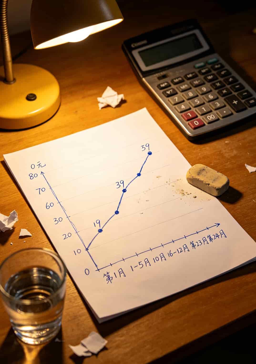 30元100g流量卡避坑指南:我花376元测了4张19元卡,说实话被坑惨了 套餐价格变化折线图,19元→39元→59元
