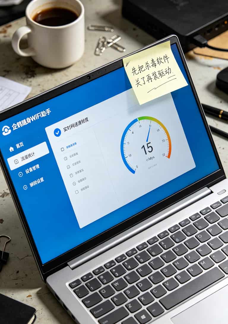 19元一个月100g的流量卡,我测了伊鸣赞企鹅企尚,说几句大实话 企鹅随身WiFi助手电脑端控制面板截图