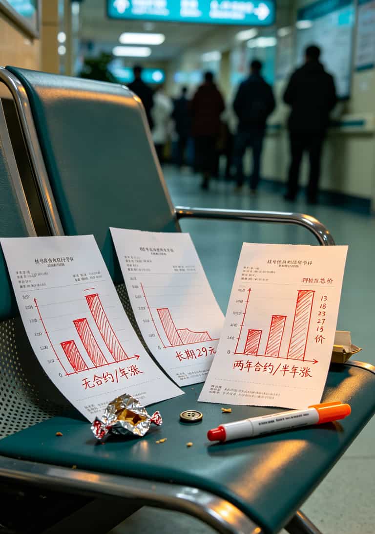 办了5张19块200G流量sim卡,我全扔了(含避坑清单) 三种不同合约类型流量卡三年总费用对比柱状图