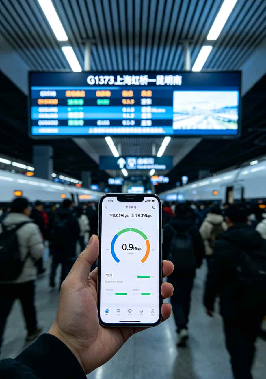 上海虹桥火车站联通网速测试结果