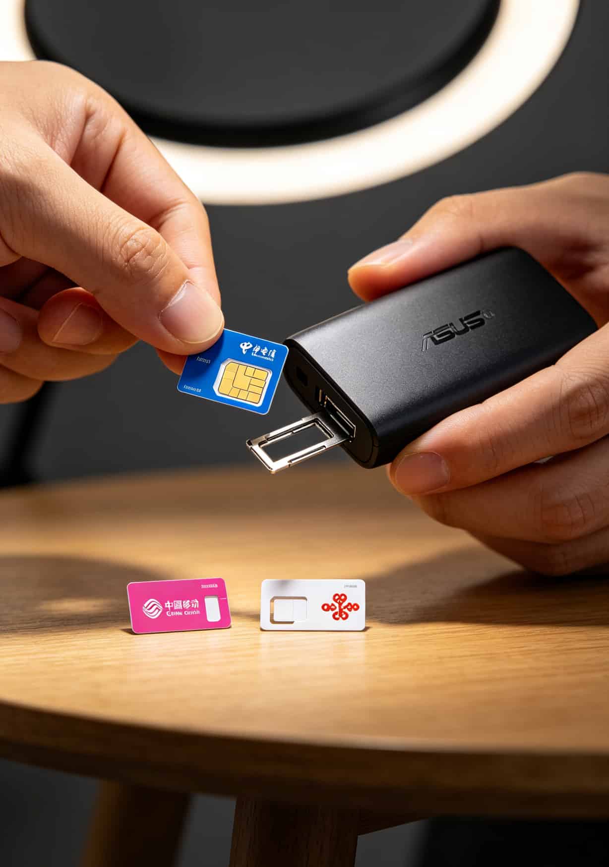 不同运营商SIM卡插入随身WiFi示意图